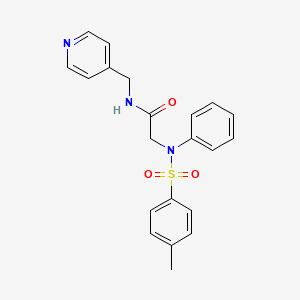 molecular formula C21H21N3O3S B3465951 2-(N-(4-methylphenyl)sulfonylanilino)-N-(pyridin-4-ylmethyl)acetamide 