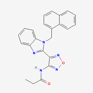 molecular formula C23H19N5O2 B3465975 N-(4-{1-[(NAPHTHALEN-1-YL)METHYL]-1H-1,3-BENZODIAZOL-2-YL}-1,2,5-OXADIAZOL-3-YL)PROPANAMIDE 