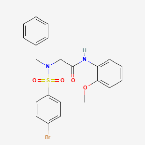 molecular formula C22H21BrN2O4S B3465995 2-(N-BENZYL4-BROMOBENZENESULFONAMIDO)-N-(2-METHOXYPHENYL)ACETAMIDE 
