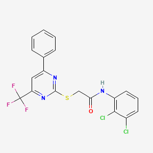 molecular formula C19H12Cl2F3N3OS B3466023 N-(2,3-dichlorophenyl)-2-[4-phenyl-6-(trifluoromethyl)pyrimidin-2-yl]sulfanylacetamide 