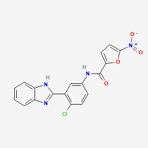 molecular formula C18H11ClN4O4 B3466071 N-[3-(1H-benzimidazol-2-yl)-4-chlorophenyl]-5-nitrofuran-2-carboxamide 