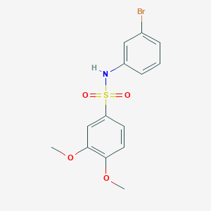 molecular formula C14H14BrNO4S B3466144 N-(3-BROMOPHENYL)-3,4-DIMETHOXYBENZENE-1-SULFONAMIDE 