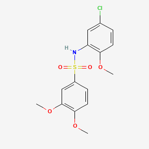 molecular formula C15H16ClNO5S B3466161 N-(5-CHLORO-2-METHOXYPHENYL)-3,4-DIMETHOXYBENZENE-1-SULFONAMIDE 