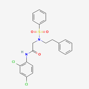 molecular formula C22H20Cl2N2O3S B3466170 N-(2,4-DICHLOROPHENYL)-2-[N-(2-PHENYLETHYL)BENZENESULFONAMIDO]ACETAMIDE 