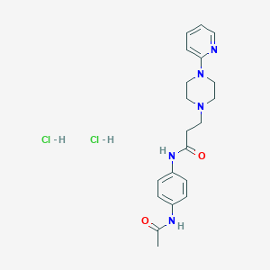 molecular formula C20H27Cl2N5O2 B034662 1-Piperazinepropanamide, N-(4-(acetylamino)phenyl)-4-(2-pyridinyl)-, dihydrochloride CAS No. 104373-82-2