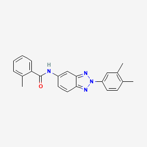 molecular formula C22H20N4O B3466221 N-[2-(3,4-dimethylphenyl)benzotriazol-5-yl]-2-methylbenzamide 