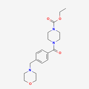molecular formula C19H27N3O4 B3466344 Ethyl 4-[4-(morpholin-4-ylmethyl)benzoyl]piperazine-1-carboxylate 