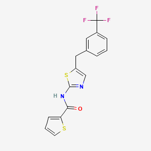 molecular formula C16H11F3N2OS2 B3466433 N-(5-{[3-(TRIFLUOROMETHYL)PHENYL]METHYL}-1,3-THIAZOL-2-YL)THIOPHENE-2-CARBOXAMIDE 