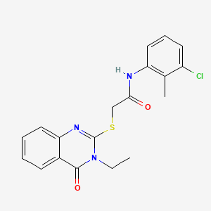 molecular formula C19H18ClN3O2S B3466437 N-(3-CHLORO-2-METHYLPHENYL)-2-[(3-ETHYL-4-OXO-3,4-DIHYDRO-2-QUINAZOLINYL)SULFANYL]ACETAMIDE 
