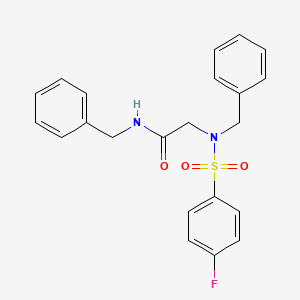molecular formula C22H21FN2O3S B3466450 N-benzyl-2-[benzyl-(4-fluorophenyl)sulfonylamino]acetamide 
