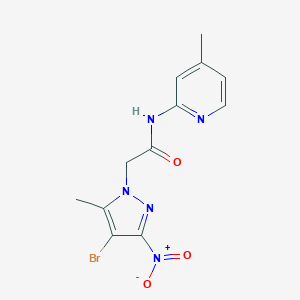 2-(4-bromo-5-methyl-3-nitro-1H-pyrazol-1-yl)-N-(4-methylpyridin-2-yl)acetamide