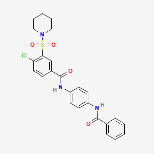 molecular formula C25H24ClN3O4S B3466530 N-(4-Benzamidophenyl)-4-chloro-3-(piperidin-1-ylsulfonyl)benzamide 
