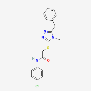 molecular formula C18H17ClN4OS B3466552 2-[(5-benzyl-4-methyl-4H-1,2,4-triazol-3-yl)sulfanyl]-N-(4-chlorophenyl)acetamide 