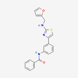 molecular formula C21H17N3O2S B3466590 N-[3-[2-(furan-2-ylmethylamino)-1,3-thiazol-4-yl]phenyl]benzamide 