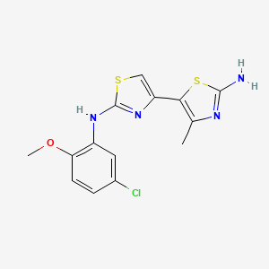 molecular formula C14H13ClN4OS2 B3466611 N2-(5-Chloro-2-methoxyphenyl)-4'-methyl[4,5'-bithiazole]-2,2'-diamine 