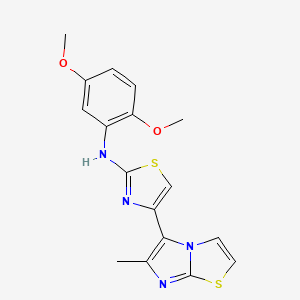 molecular formula C17H16N4O2S2 B3466647 N-(2,5-DIMETHOXYPHENYL)-N-[4-(6-METHYLIMIDAZO[2,1-B][1,3]THIAZOL-5-YL)-1,3-THIAZOL-2-YL]AMINE 