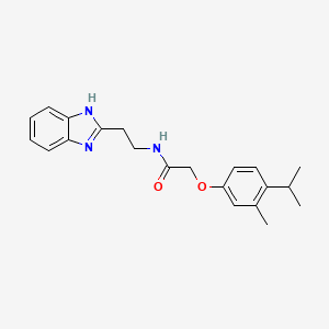 molecular formula C21H25N3O2 B3466661 N-[2-(1H-benzimidazol-2-yl)ethyl]-2-(3-methyl-4-propan-2-ylphenoxy)acetamide 