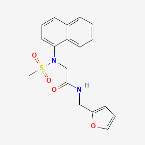 molecular formula C18H18N2O4S B3466694 N-(furan-2-ylmethyl)-N~2~-(methylsulfonyl)-N~2~-naphthalen-1-ylglycinamide 