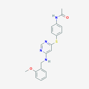 molecular formula C20H20N4O2S B346670 N-[4-[6-[(2-methoxyphenyl)methylamino]pyrimidin-4-yl]sulfanylphenyl]acetamide 