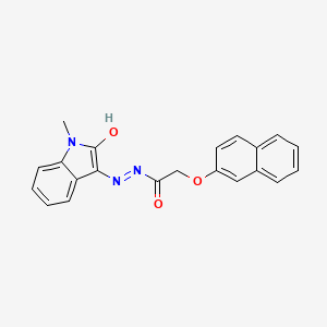 molecular formula C21H17N3O3 B3466729 N'-(1-Methyl-2-oxoindolin-3-ylidene)-2-(naphthalen-2-yloxy)acetohydrazide 