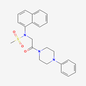 molecular formula C23H25N3O3S B3466752 N-naphthalen-1-yl-N-[2-oxo-2-(4-phenylpiperazin-1-yl)ethyl]methanesulfonamide 