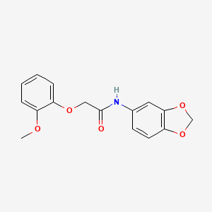 molecular formula C16H15NO5 B3466778 N-(1,3-benzodioxol-5-yl)-2-(2-methoxyphenoxy)acetamide 