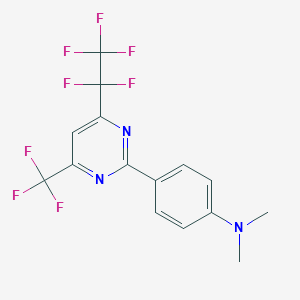 molecular formula C15H11F8N3 B346679 N,N-dimethyl-4-[4-(1,1,2,2,2-pentafluoroethyl)-6-(trifluoromethyl)-2-pyrimidinyl]aniline 