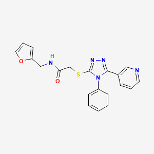 molecular formula C20H17N5O2S B3466800 N-(furan-2-ylmethyl)-2-{[4-phenyl-5-(pyridin-3-yl)-4H-1,2,4-triazol-3-yl]sulfanyl}acetamide 