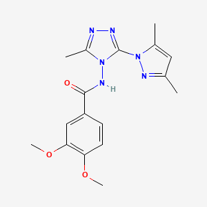 molecular formula C17H20N6O3 B3466808 N-[3-(3,5-dimethyl-1H-pyrazol-1-yl)-5-methyl-4H-1,2,4-triazol-4-yl]-3,4-dimethoxybenzamide 