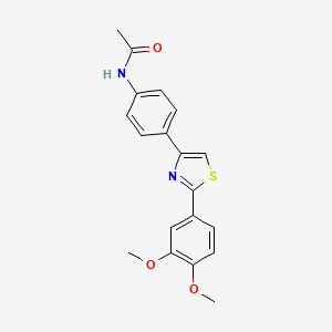 molecular formula C19H18N2O3S B3467009 N-[4-[2-(3,4-dimethoxyphenyl)-1,3-thiazol-4-yl]phenyl]acetamide 