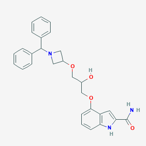 molecular formula C28H29N3O4 B346706 4-(3-(1-Diphenylmethylazetidin-3-oxy)-2-hydroxypropoxy)-1H-indole-2-carboxamide 