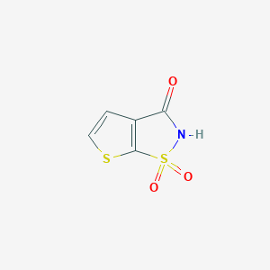 molecular formula C5H3NO3S2 B346713 thieno[3,2-d]isothiazol-3(2H)-one 1,1-dioxide 