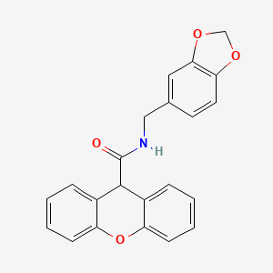 molecular formula C22H17NO4 B3467247 N-[(2H-1,3-benzodioxol-5-yl)methyl]-9H-xanthene-9-carboxamide 