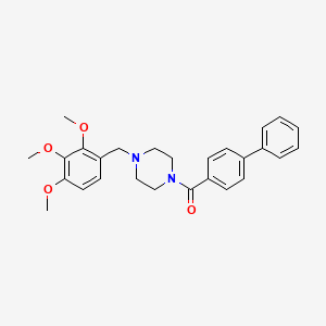 molecular formula C27H30N2O4 B3467378 Biphenyl-4-yl[4-(2,3,4-trimethoxybenzyl)piperazin-1-yl]methanone 