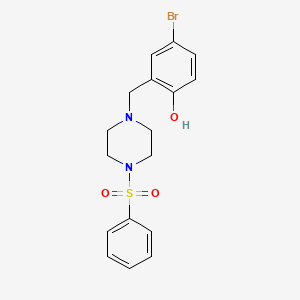 molecular formula C17H19BrN2O3S B3467467 4-Bromo-2-{[4-(phenylsulfonyl)piperazin-1-yl]methyl}phenol 
