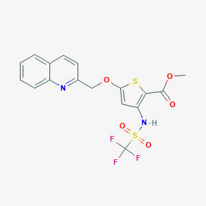 Methyl 5-(2-quinolinylmethoxy)-3-{[(trifluoromethyl)sulfonyl]amino}-2-thiophenecarboxylate