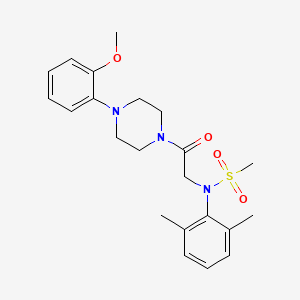 molecular formula C22H29N3O4S B3467564 N-(2,6-dimethylphenyl)-N-[2-[4-(2-methoxyphenyl)piperazin-1-yl]-2-oxoethyl]methanesulfonamide 
