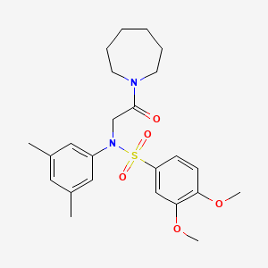 molecular formula C24H32N2O5S B3467572 N-[2-(azepan-1-yl)-2-oxoethyl]-N-(3,5-dimethylphenyl)-3,4-dimethoxybenzenesulfonamide 