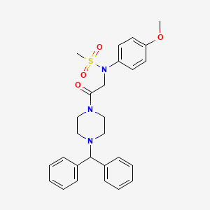 molecular formula C27H31N3O4S B3467604 N-{2-[4-(diphenylmethyl)piperazin-1-yl]-2-oxoethyl}-N-(4-methoxyphenyl)methanesulfonamide CAS No. 6482-11-7