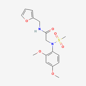 molecular formula C16H20N2O6S B3467667 N~2~-(2,4-dimethoxyphenyl)-N-(furan-2-ylmethyl)-N~2~-(methylsulfonyl)glycinamide 