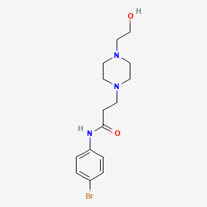molecular formula C15H22BrN3O2 B3467802 N-(4-bromophenyl)-3-[4-(2-hydroxyethyl)piperazin-1-yl]propanamide 