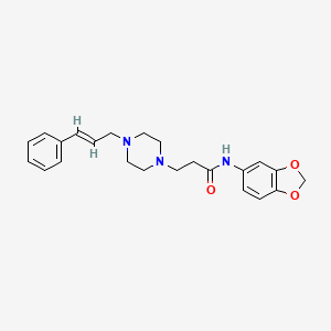 molecular formula C23H27N3O3 B3467811 N-(2H-1,3-BENZODIOXOL-5-YL)-3-{4-[(2E)-3-PHENYLPROP-2-EN-1-YL]PIPERAZIN-1-YL}PROPANAMIDE 