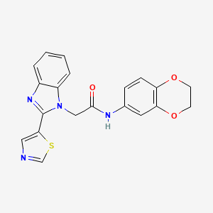molecular formula C20H16N4O3S B3467839 N-(2,3-DIHYDRO-1,4-BENZODIOXIN-6-YL)-2-[2-(1,3-THIAZOL-5-YL)-1H-1,3-BENZODIAZOL-1-YL]ACETAMIDE 