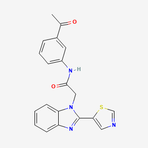 molecular formula C20H16N4O2S B3467846 N-(3-ACETYLPHENYL)-2-[2-(1,3-THIAZOL-5-YL)-1H-1,3-BENZODIAZOL-1-YL]ACETAMIDE 