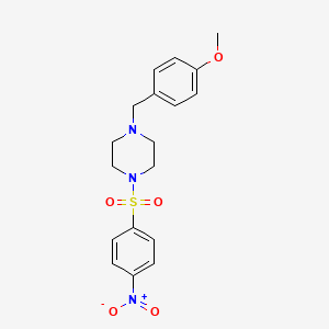 molecular formula C18H21N3O5S B3467908 1-[(4-METHOXYPHENYL)METHYL]-4-(4-NITROBENZENESULFONYL)PIPERAZINE 