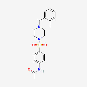 molecular formula C20H25N3O3S B3467969 N~1~-(4-{[4-(2-METHYLBENZYL)PIPERAZINO]SULFONYL}PHENYL)ACETAMIDE 