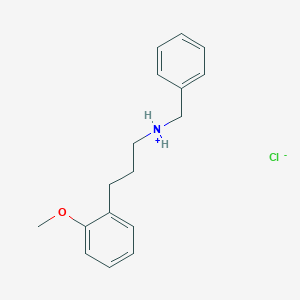 molecular formula C17H22ClNO B034680 BENZYLAMINE, N-(3-(o-METHOXYPHENYL)PROPYL)-, HYDROCHLORIDE CAS No. 101581-88-8