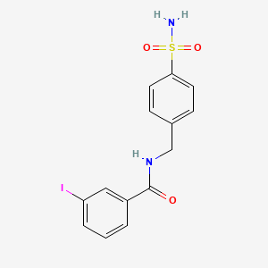 molecular formula C14H13IN2O3S B3468092 3-iodo-N-[(4-sulfamoylphenyl)methyl]benzamide 