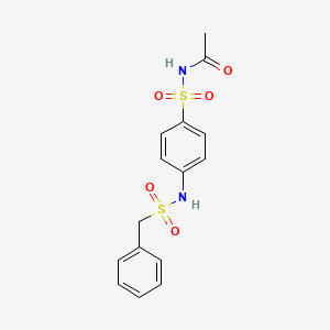 molecular formula C15H16N2O5S2 B3468099 N-ACETYL-4-[(BENZYLSULFONYL)AMINO]-1-BENZENESULFONAMIDE 