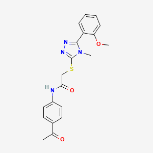 molecular formula C20H20N4O3S B3468144 N-(4-acetylphenyl)-2-{[5-(2-methoxyphenyl)-4-methyl-4H-1,2,4-triazol-3-yl]sulfanyl}acetamide 